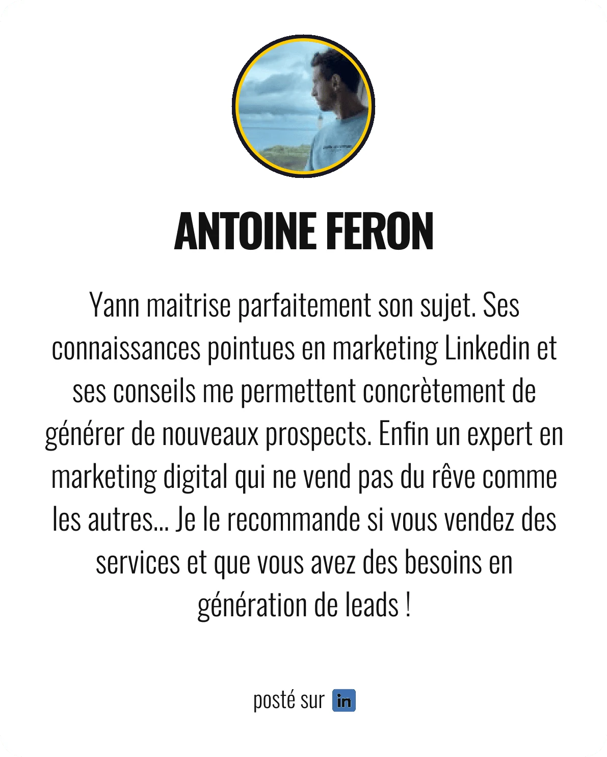 Témoignage de Antoine Feron