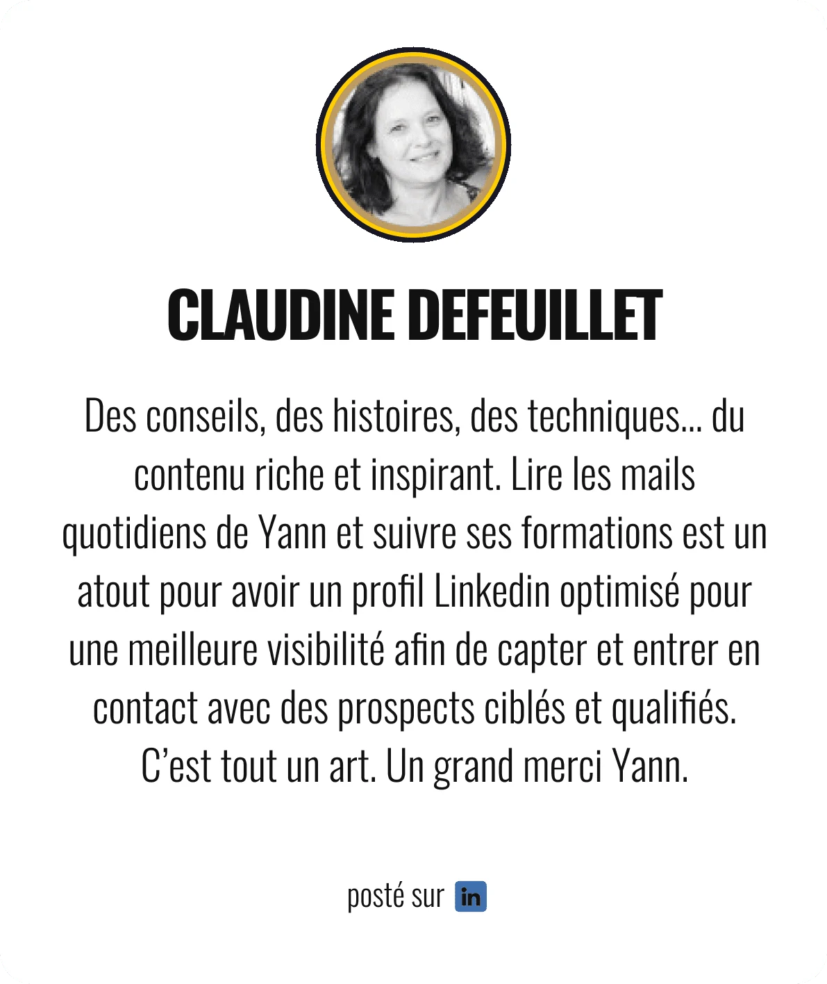 Témoignage de Claudine Defeuillet