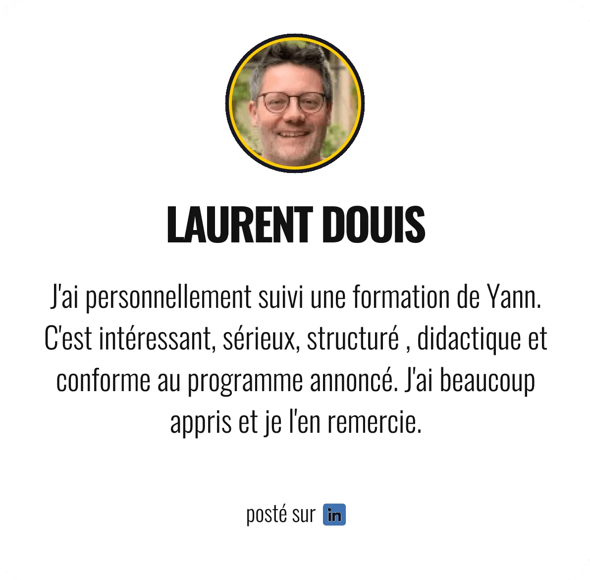 Témoignage de Laurent Douis