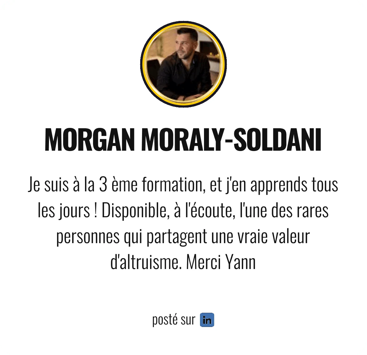 Témoignage de Morgan Moraly Soldani
