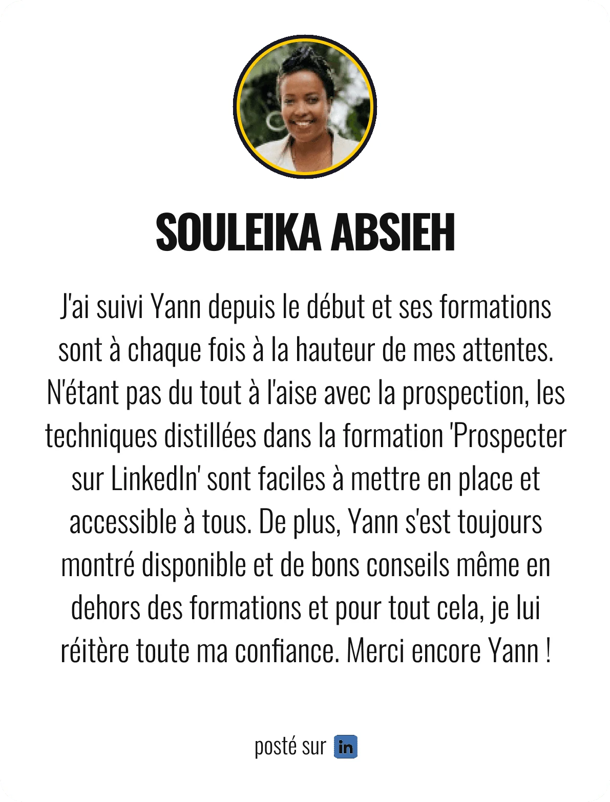 Témoignage de Souleika Absieh